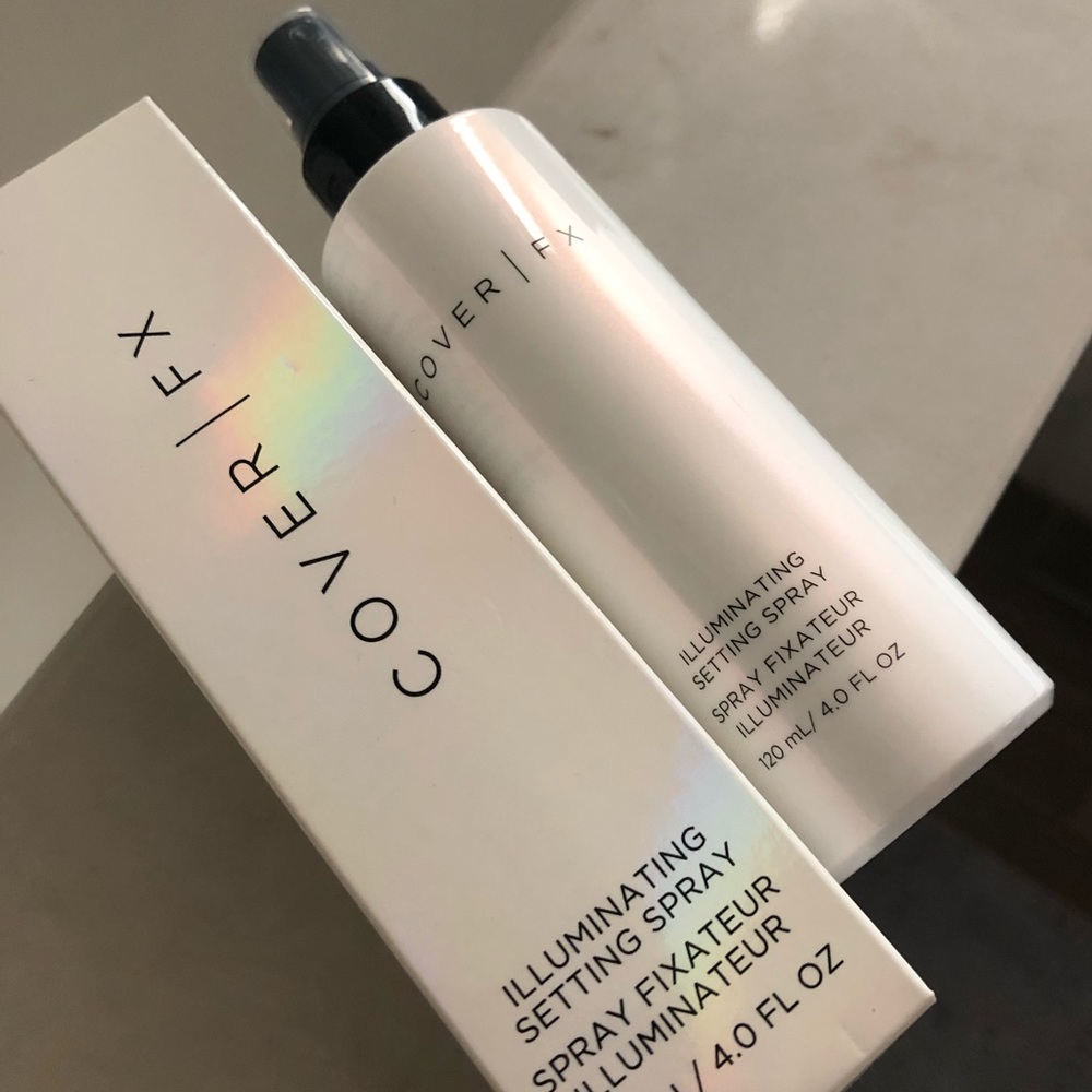 Cover FX illuminating setting spray.